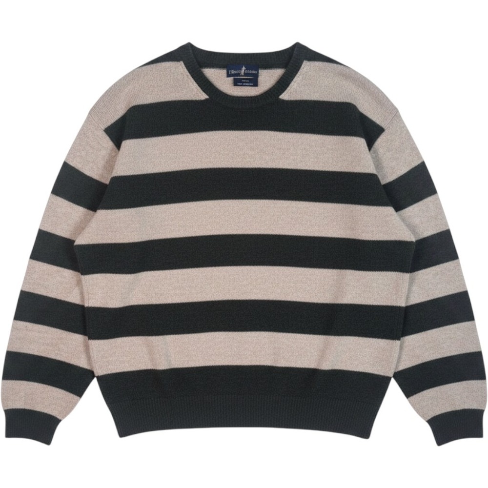 T. Harris London Himalayan Yak Wool Striped Sweater Mens XL Green Beige Pullover